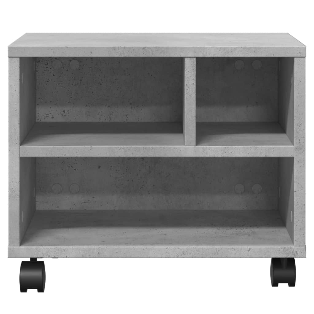 vidaXL Druckerständer mit Rollen Betongrau 41x32x34,5 cm