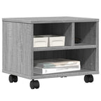 vidaXL Druckerständer mit Rollen Grau Sonoma 41x32x34,5 cm