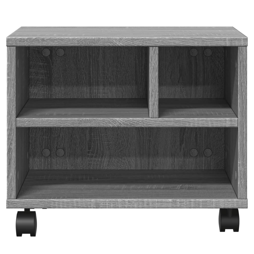vidaXL Druckerständer mit Rollen Grau Sonoma 41x32x34,5 cm