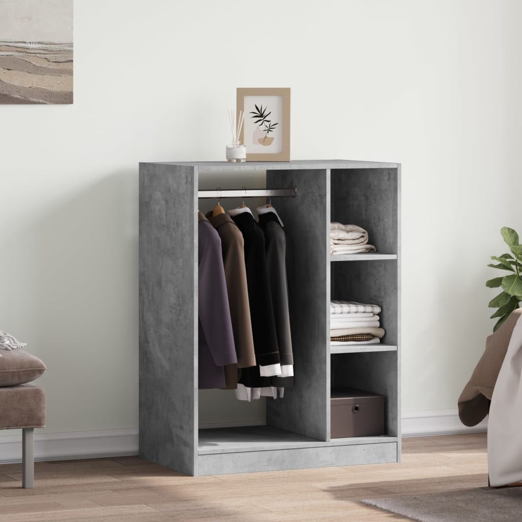 vidaXL Kleiderschrank Betongrau 77x48x102 cm Holzwerkstoff