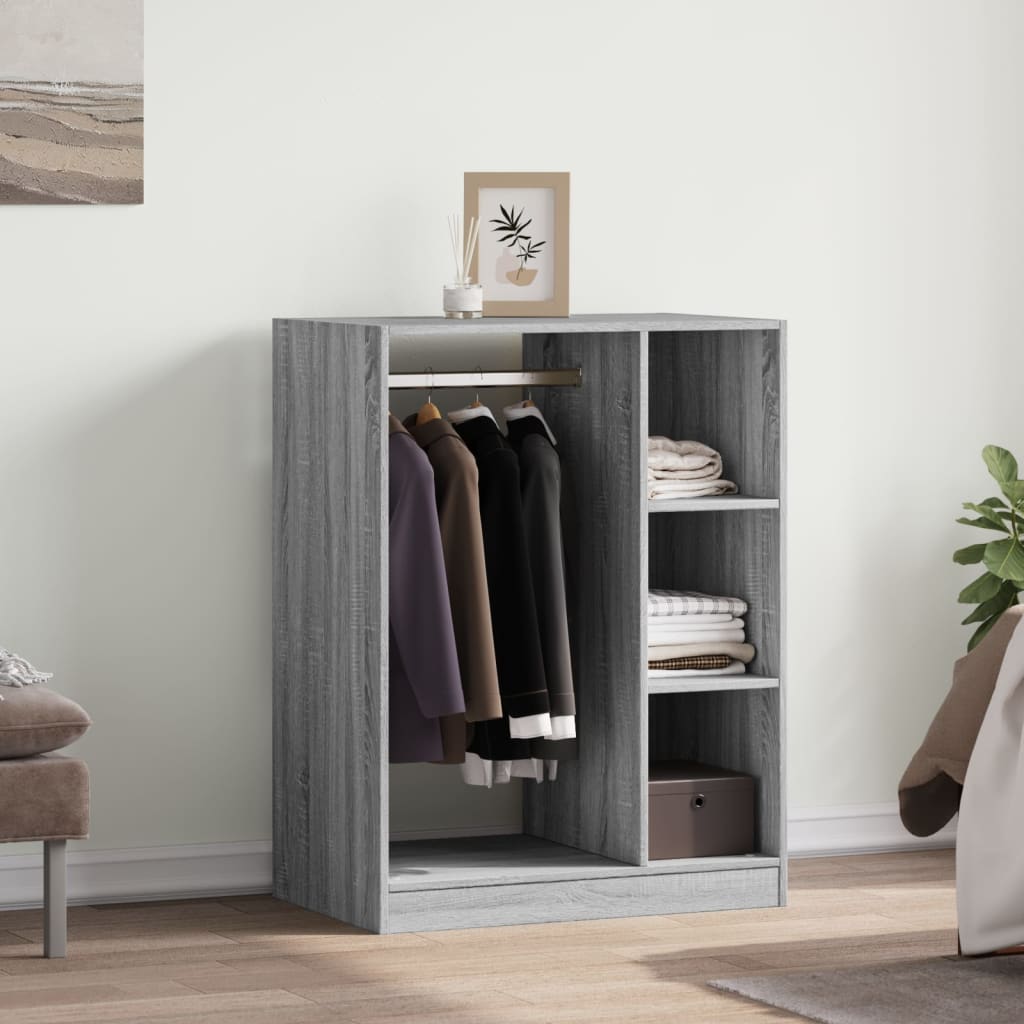vidaXL Kleiderschrank Grau Sonoma 77x48x102 cm Holzwerkstoff