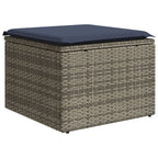 vidaXL 9-teiliges Gartensofa-Set mit Kissen, grau, Polyrattan