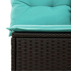 vidaXL 12-teiliges Gartensofa-Set mit Kissen, schwarzes Polyrattan