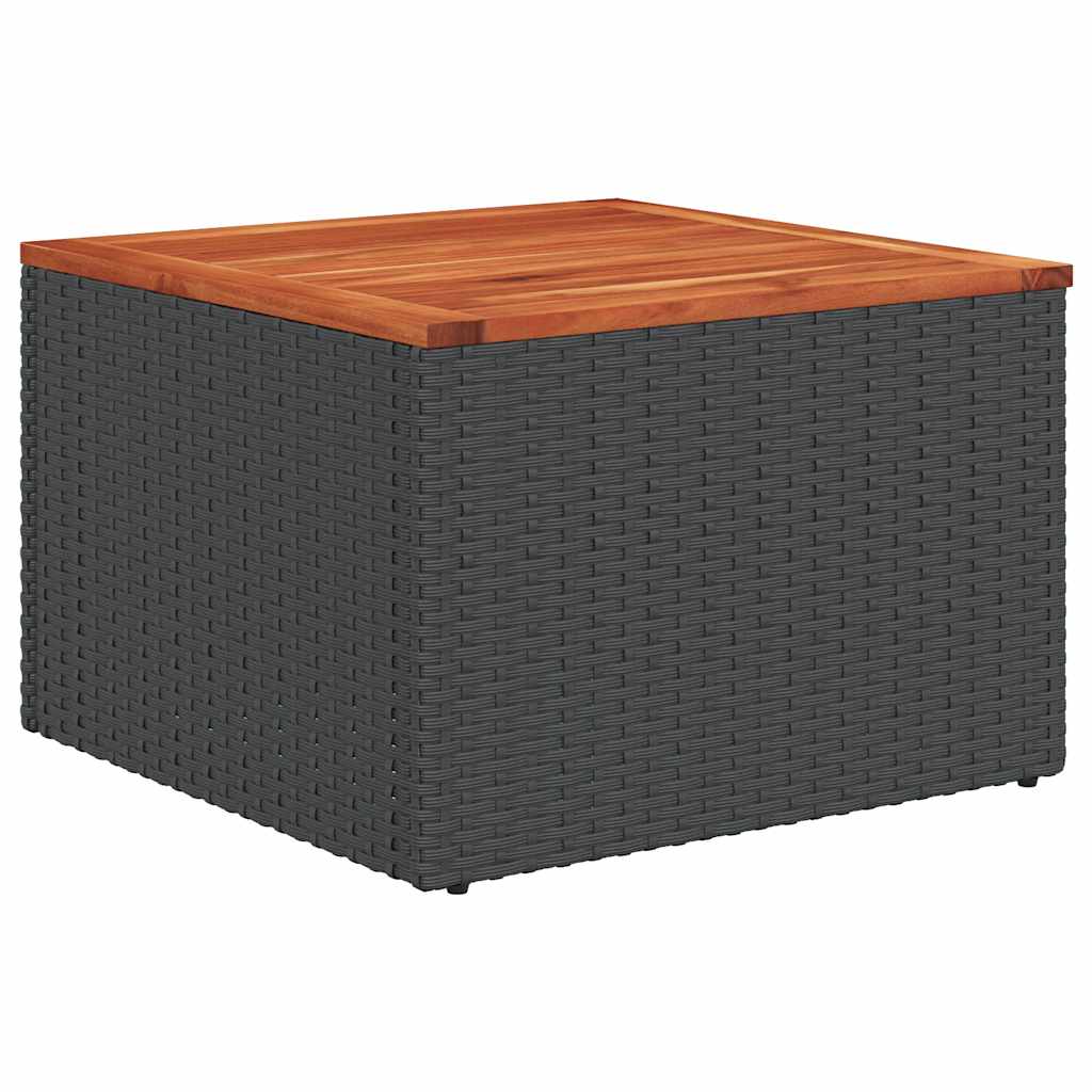 vidaXL 13-teiliges Gartensofa-Set mit Kissen, schwarzes Polyrattan