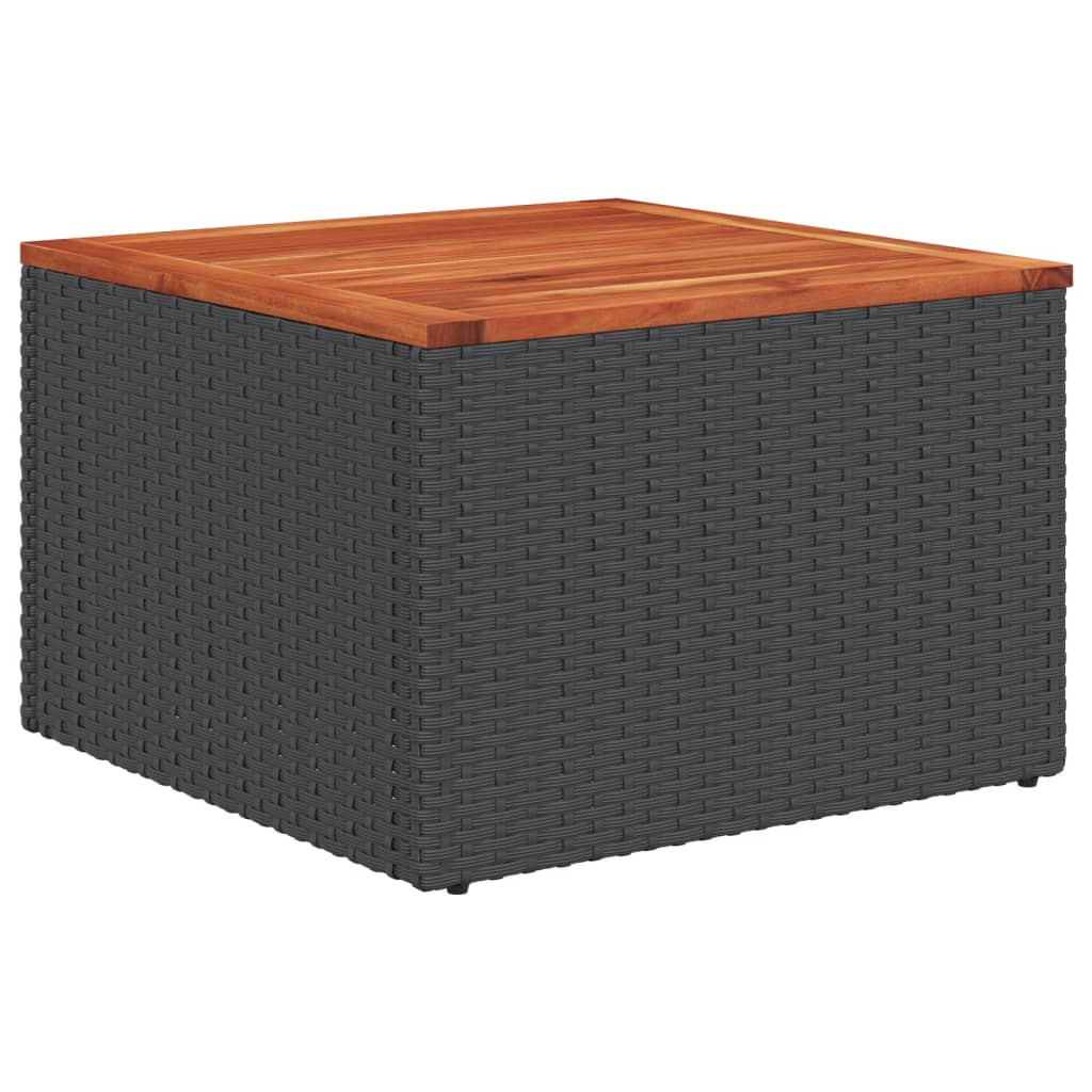 vidaXL 5-teiliges Gartensofa-Set mit Kissen, schwarzes Polyrattan