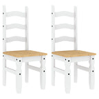 vidaXL Essstühle 2 Stk. Corona Weiß 42x47x107 cm Massivholz Kiefer