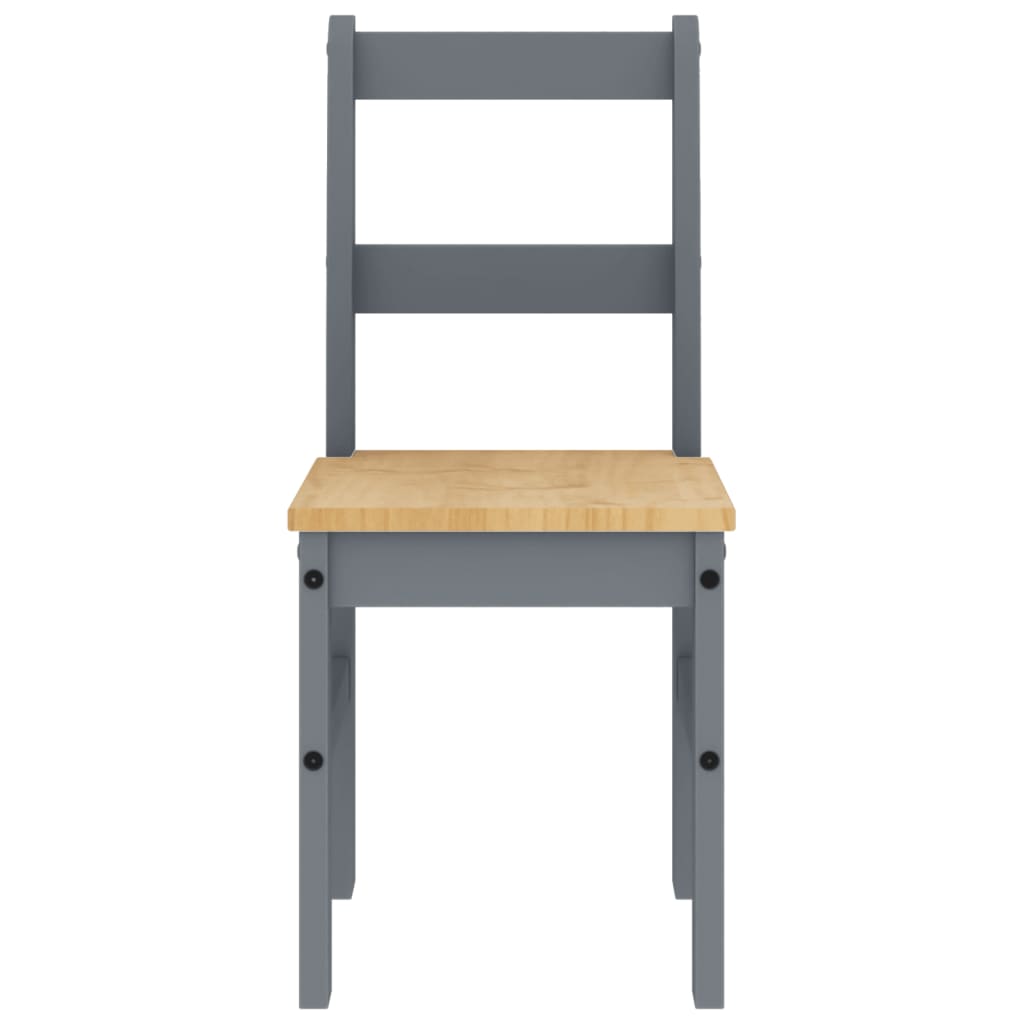 vidaXL Essstühle 2 Stk. PANAMA Grau 40x46x90 cm Massivholz Kiefer