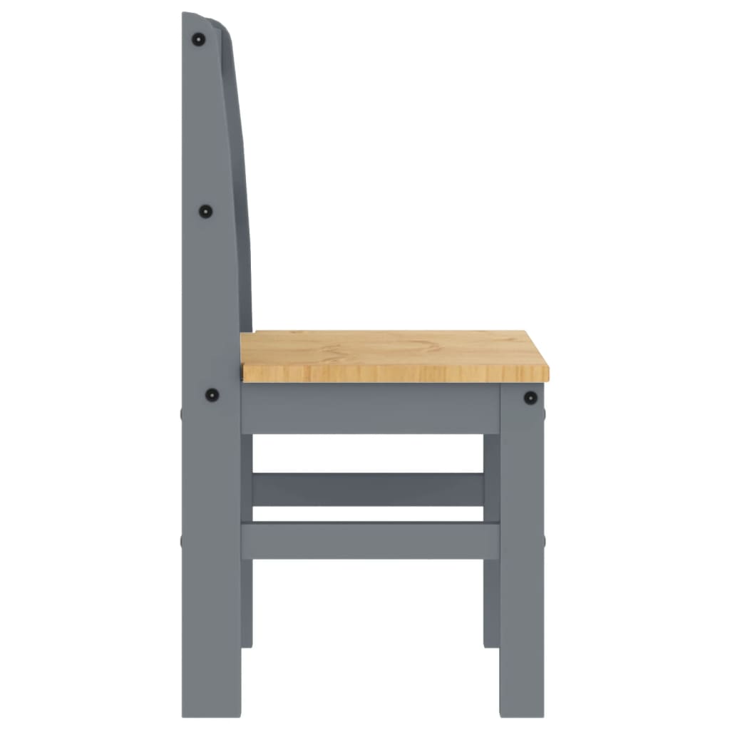 vidaXL Essstühle 2 Stk. PANAMA Grau 40x46x90 cm Massivholz Kiefer