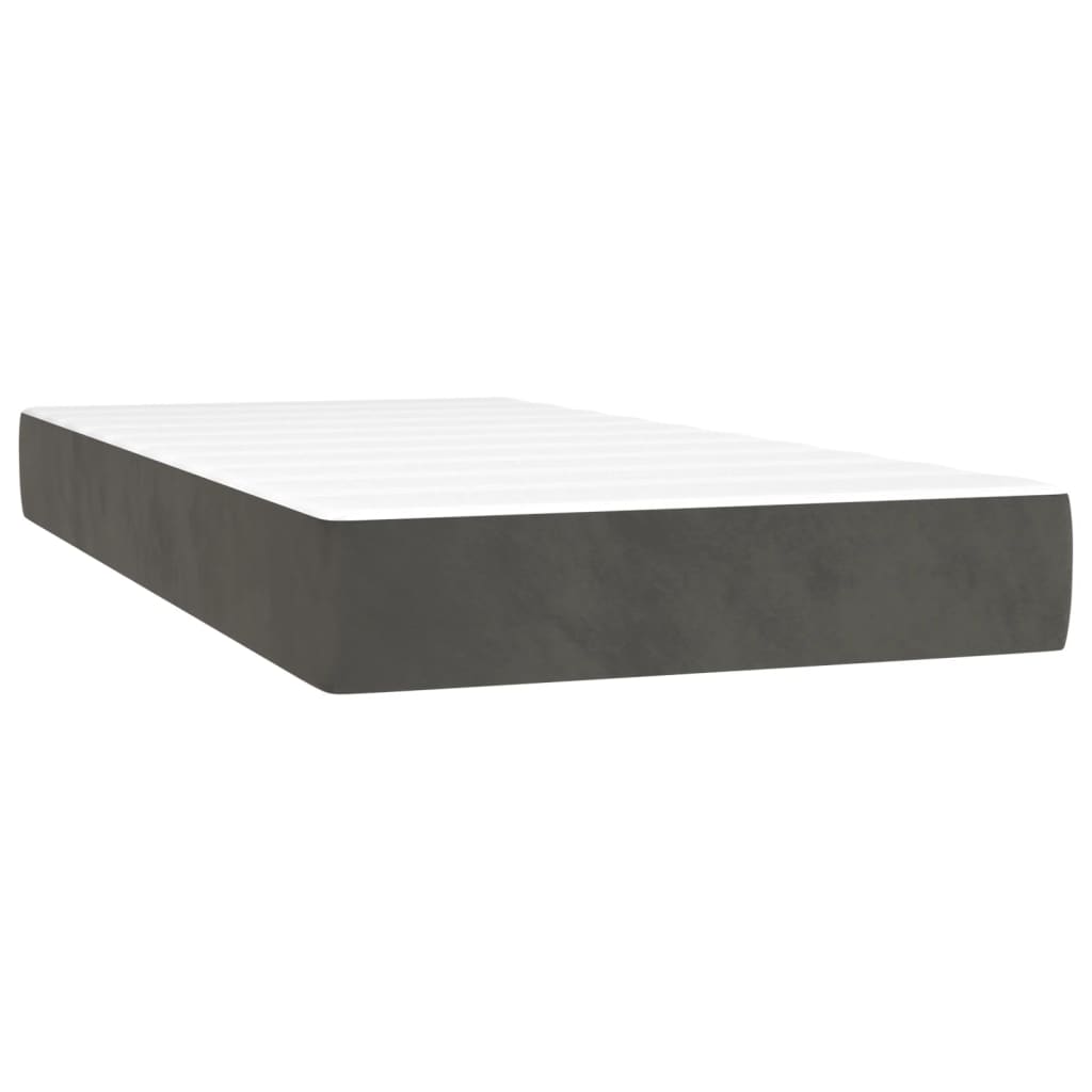 vidaXL Taschenfederkernmatratze Mittel Dunkelgrau 120x190x20 cm Samt