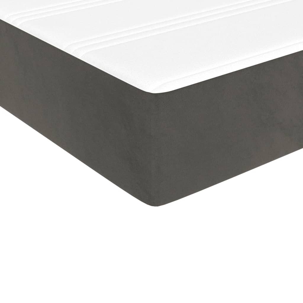 vidaXL Taschenfederkernmatratze Mittel Dunkelgrau 120x190x20 cm Samt