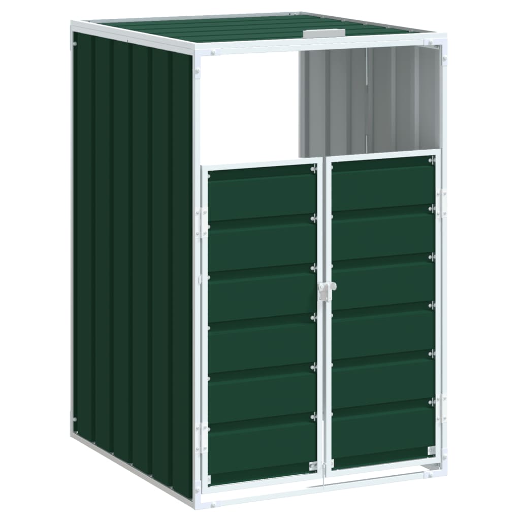 vidaXL Mülltonnenbox für 1 Tonne Grün 72x81x115 cm Stahl