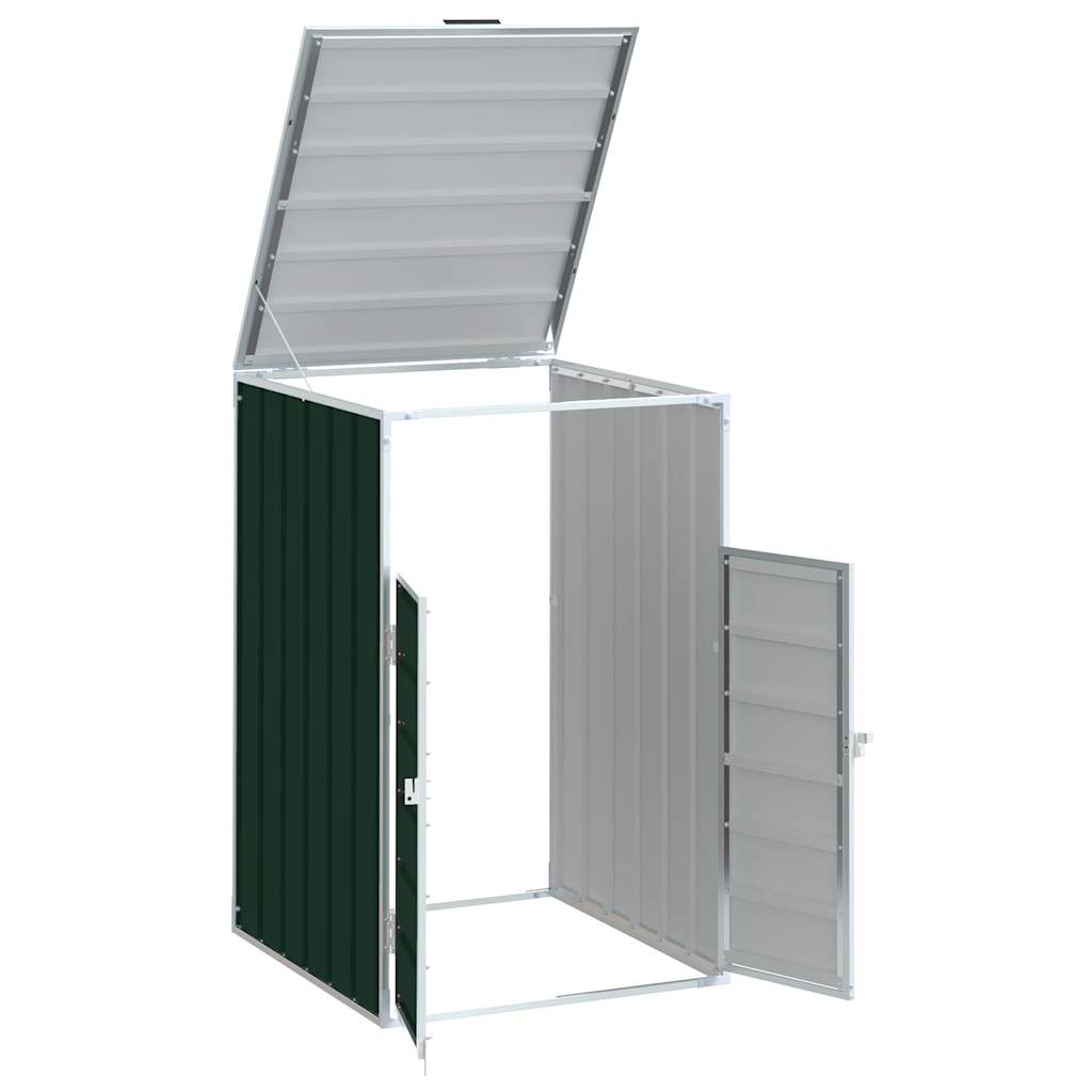 vidaXL Mülltonnenbox für 1 Tonne Grün 72x81x115 cm Stahl