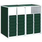 vidaXL Mülltonnenbox für 2 Tonnen Grün 144x81x113 cm Stahl