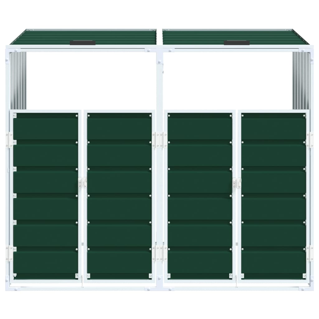 vidaXL Mülltonnenbox für 2 Tonnen Grün 144x81x113 cm Stahl