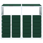 vidaXL Mülltonnenbox für 2 Tonnen Grün 144x81x113 cm Stahl