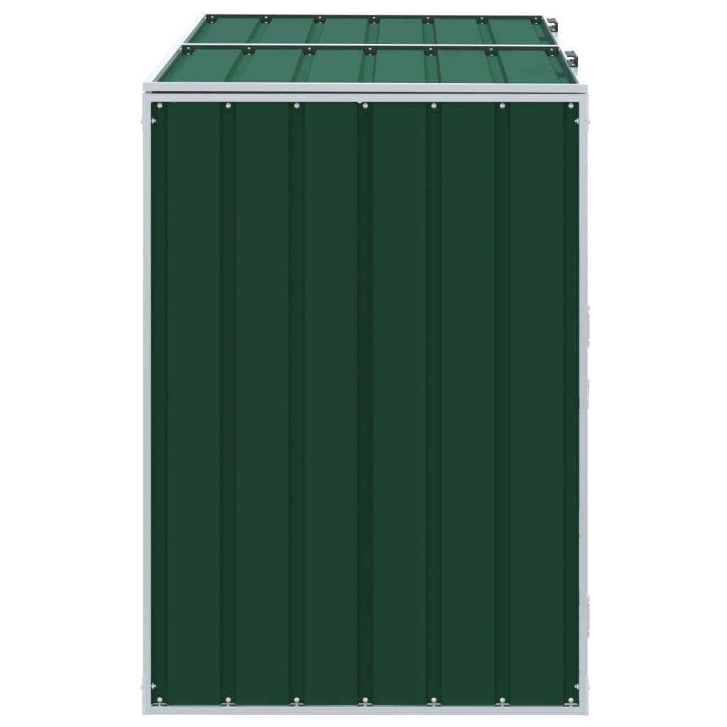 vidaXL Mülltonnenbox für 2 Tonnen Grün 144x81x113 cm Stahl
