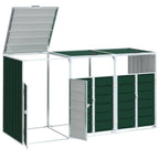 vidaXL Mülltonnenbox für 3 Tonnen Grün 216x81x115 cm Stahl
