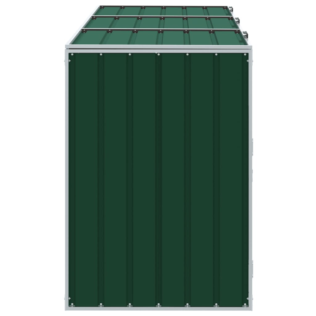 vidaXL Mülltonnenbox für 3 Tonnen Grün 216x81x115 cm Stahl