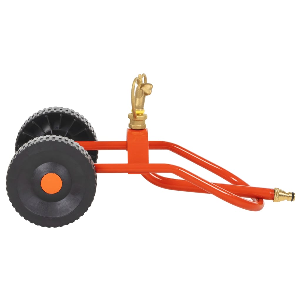 vidaXL Sprinkler-Schlitten mit Rädern und Drehbarem Kopf Rot Stahl