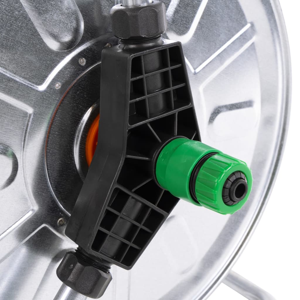 vidaXL Schlauchtrommel Wandmontage für 50 m 1/2" Schlauch Stahl