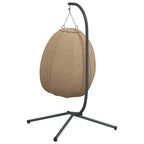 vidaXL Hängesessel Ei-Design mit Ständer Taupe Stoff und Stahl