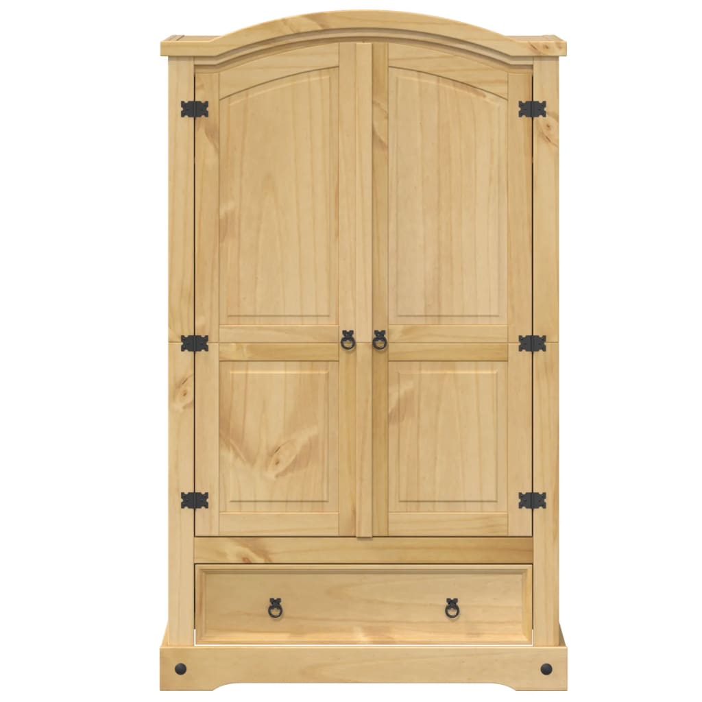 vidaXL Kleiderschrank „Corona“ 101x52x170 cm Massivholz Kiefer