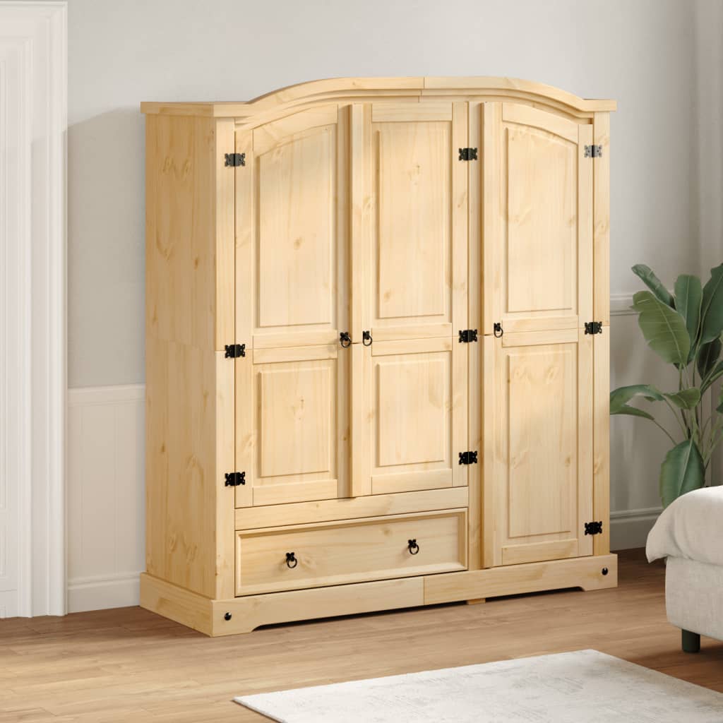 vidaXL Kleiderschrank Corona 151,5x52x170 cm Massivholz Kiefer