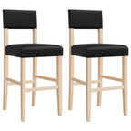 vidaXL Barstühle 2 Stk. Massivholz Gummibaum und Kunstleder