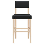 vidaXL Barstühle 2 Stk. Massivholz Gummibaum und Kunstleder