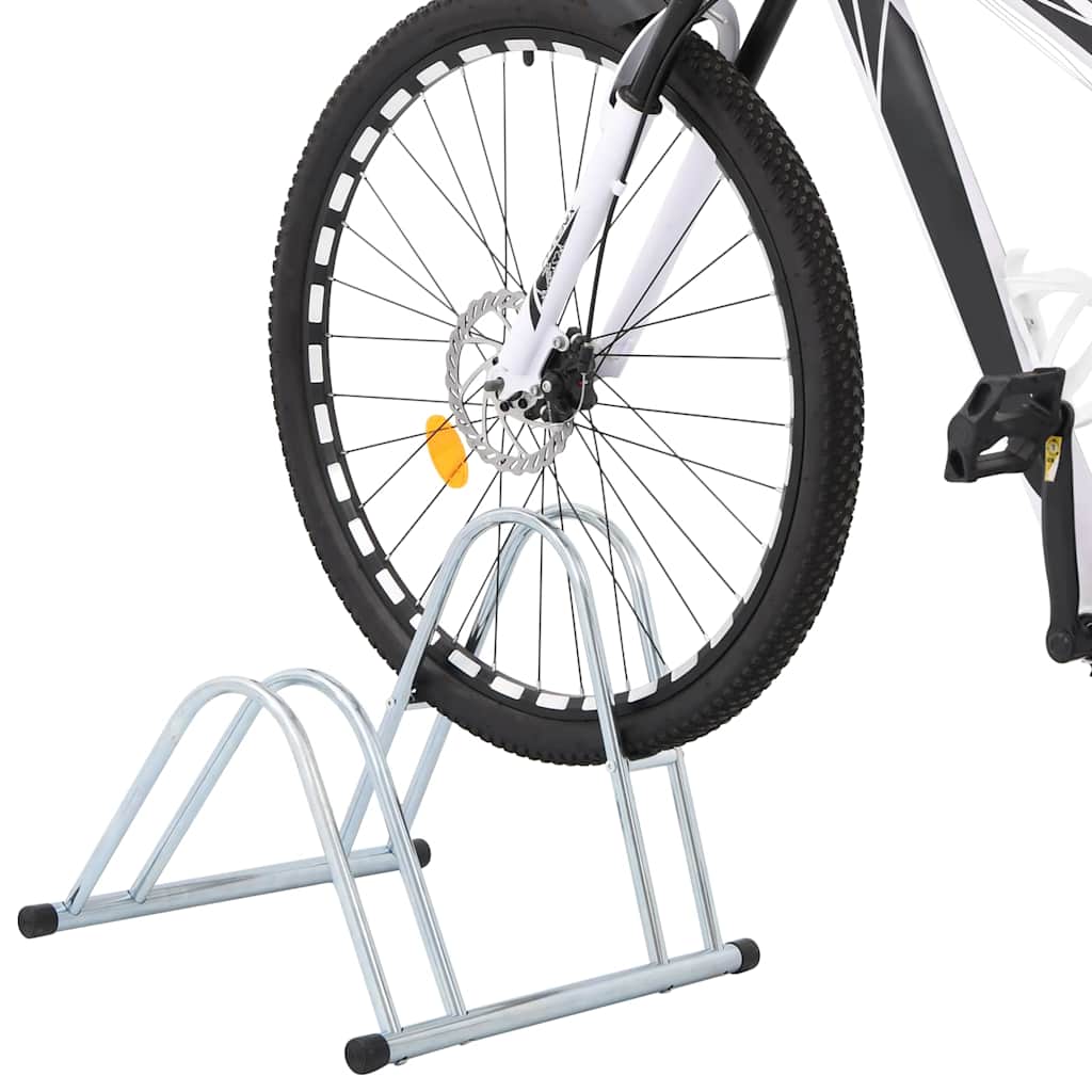 vidaXL Fahrradständer für 2 Fahrräder Freistehend Verzinkter Stahl