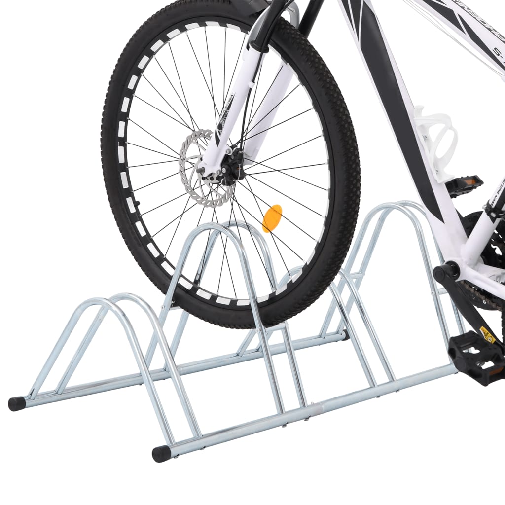 vidaXL Fahrradständer für 4 Fahrräder Freistehend Verzinkter Stahl