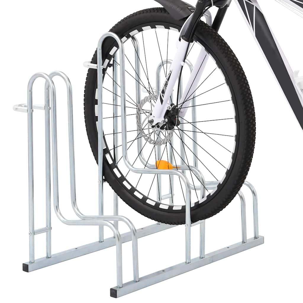 vidaXL Fahrradständer für 3 Fahrräder Freistehend Verzinkter Stahl