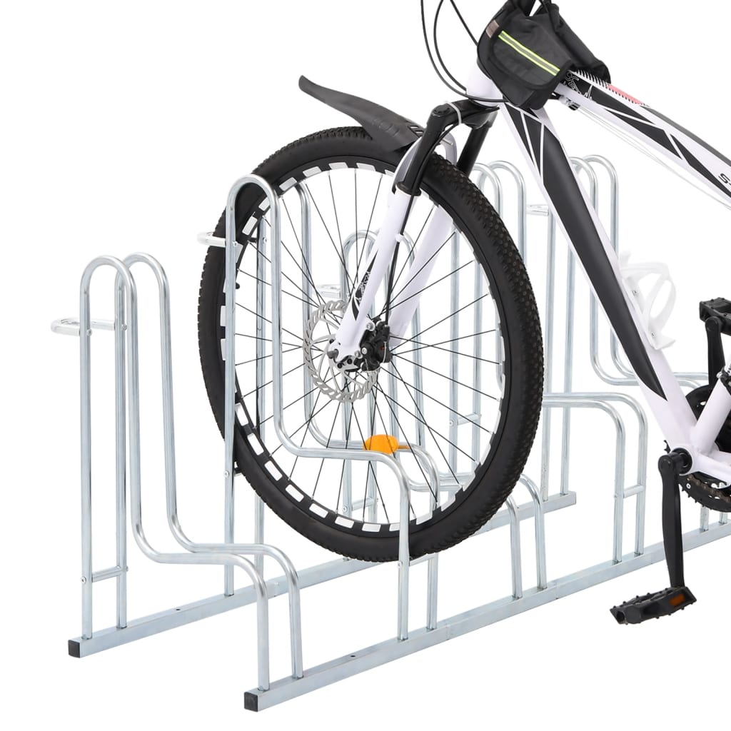vidaXL Fahrradständer für 5 Fahrräder Freistehend Verzinkter Stahl