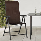 vidaXL Gartenstühle 2 Stk. Klappbar Braun Poly Rattan