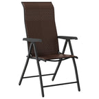 vidaXL Gartenstühle 2 Stk. Klappbar Braun Poly Rattan