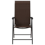 vidaXL Gartenstühle 2 Stk. Klappbar Braun Poly Rattan
