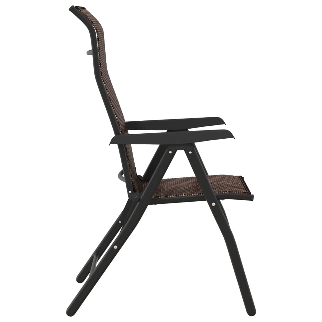 vidaXL Gartenstühle 2 Stk. Klappbar Braun Poly Rattan