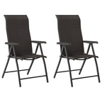 vidaXL Gartenstühle 2 Stk. Klappbar Schwarz Kaffeebraun Poly Rattan