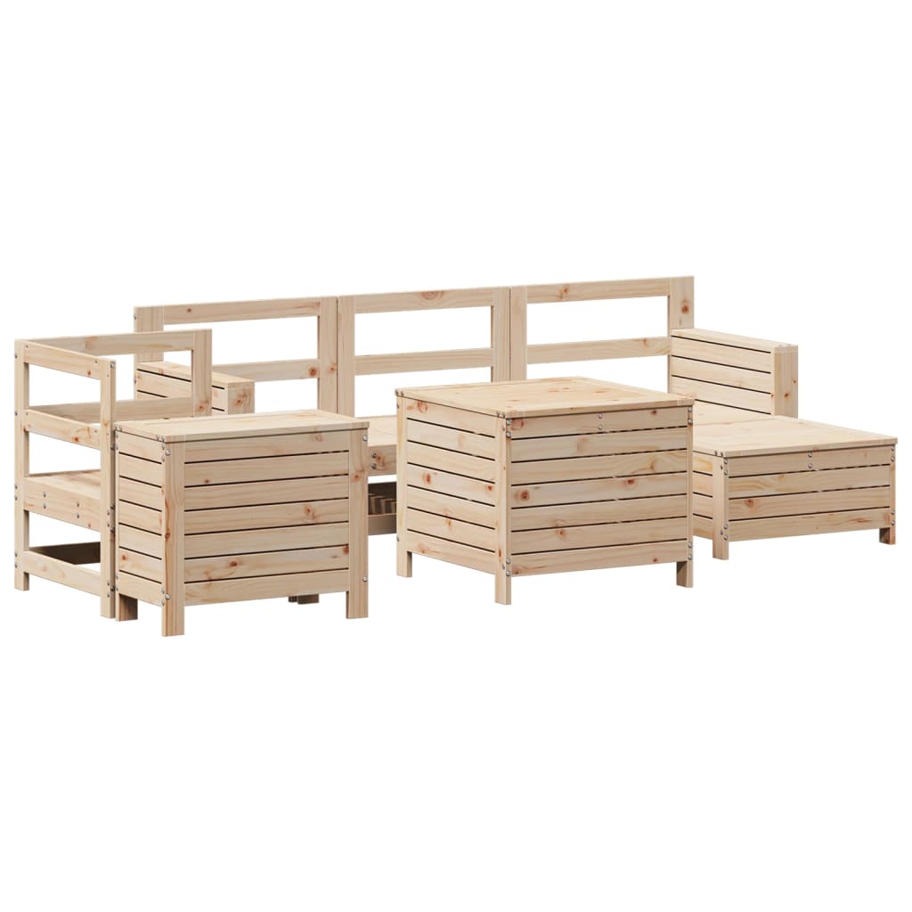vidaXL 7-tlg. Garten-Sofagarnitur Massivholz Kiefer
