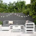 vidaXL 8-tlg. Garten-Sofagarnitur Weiß Massivholz Kiefer