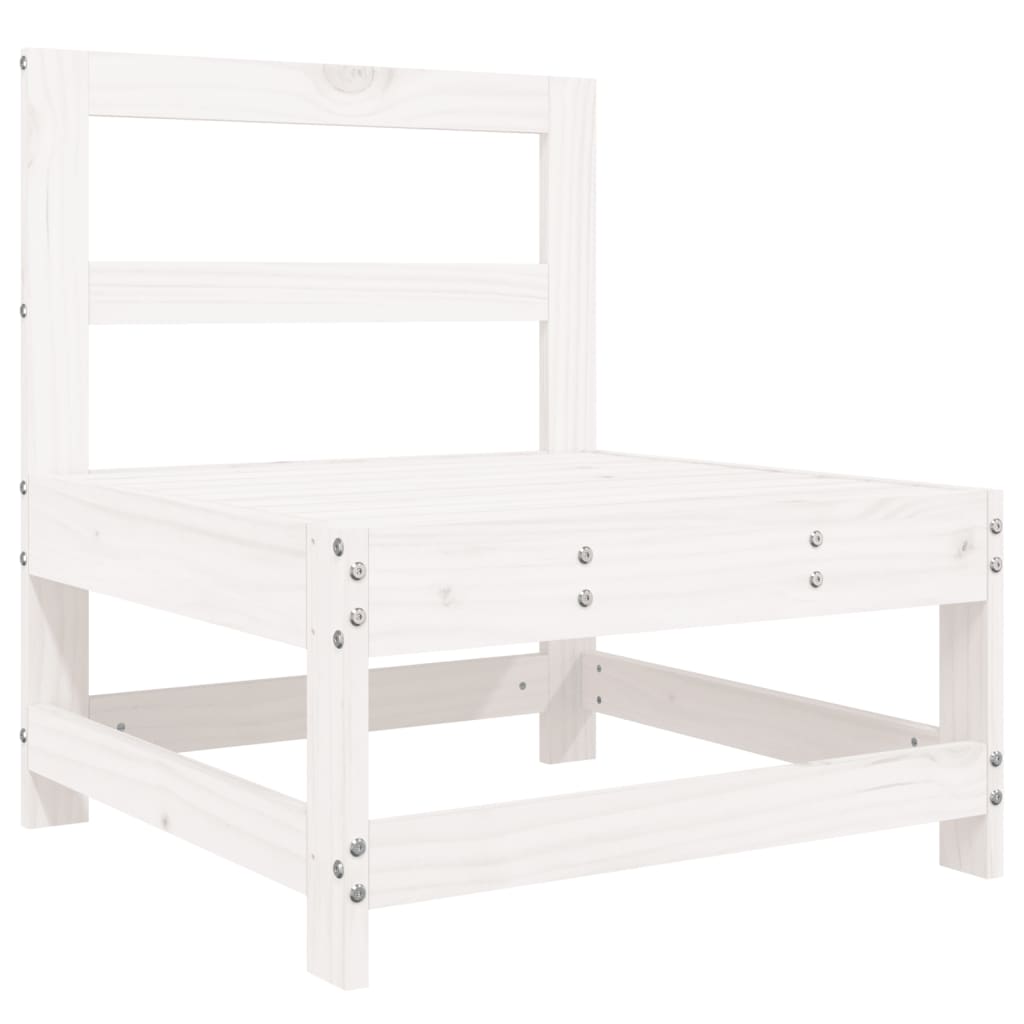 vidaXL 8-tlg. Garten-Sofagarnitur Weiß Massivholz Kiefer