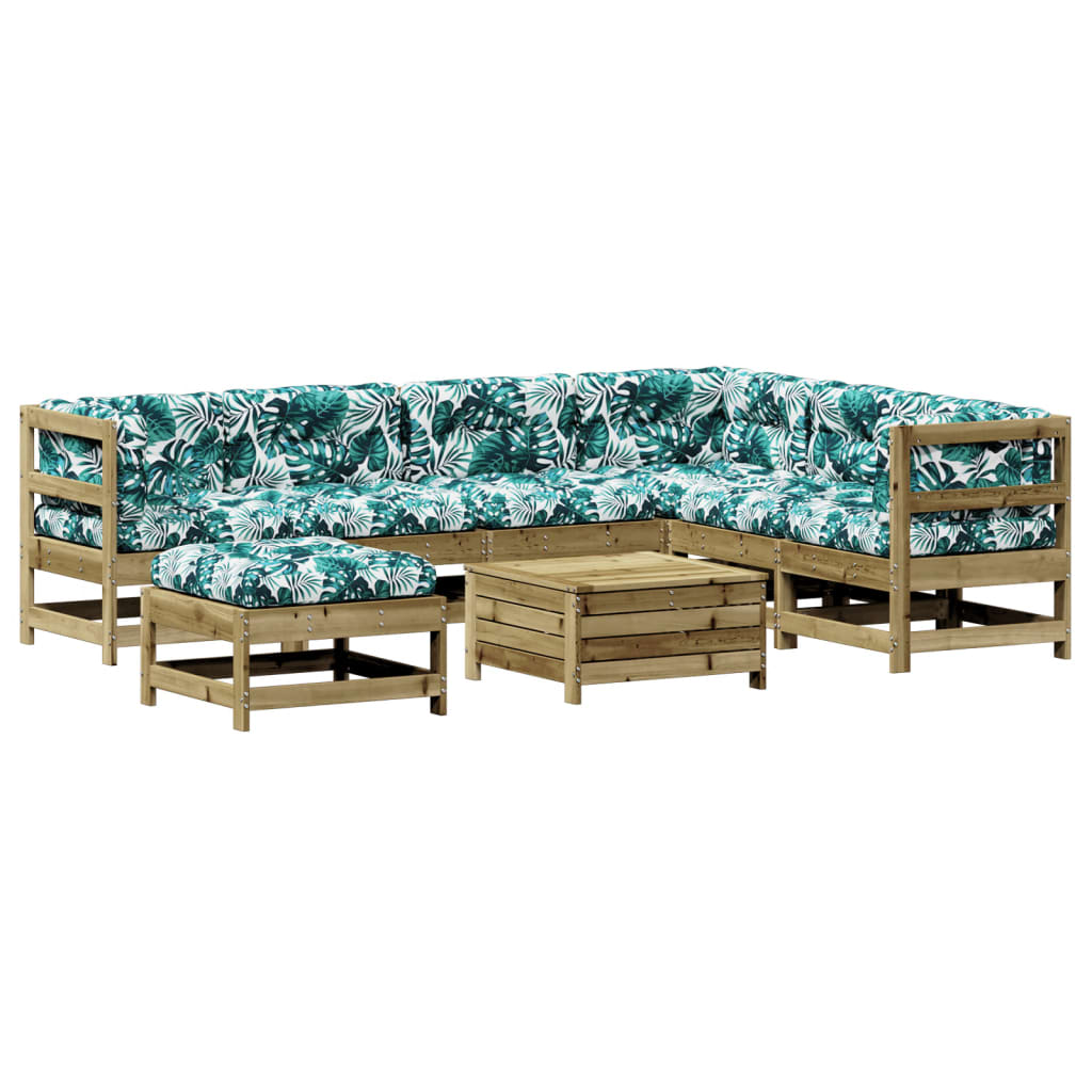 vidaXL 8-tlg. Garten-Lounge-Set mit Kissen Imprägniertes Kiefernholz