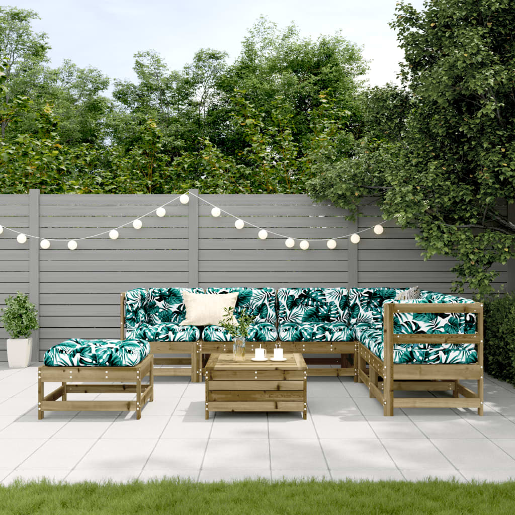 vidaXL 8-tlg. Garten-Lounge-Set mit Kissen Imprägniertes Kiefernholz