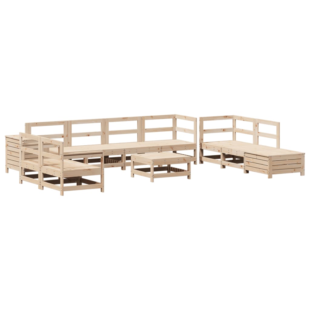 vidaXL 11-tlg. Garten-Sofagarnitur Massivholz Kiefer