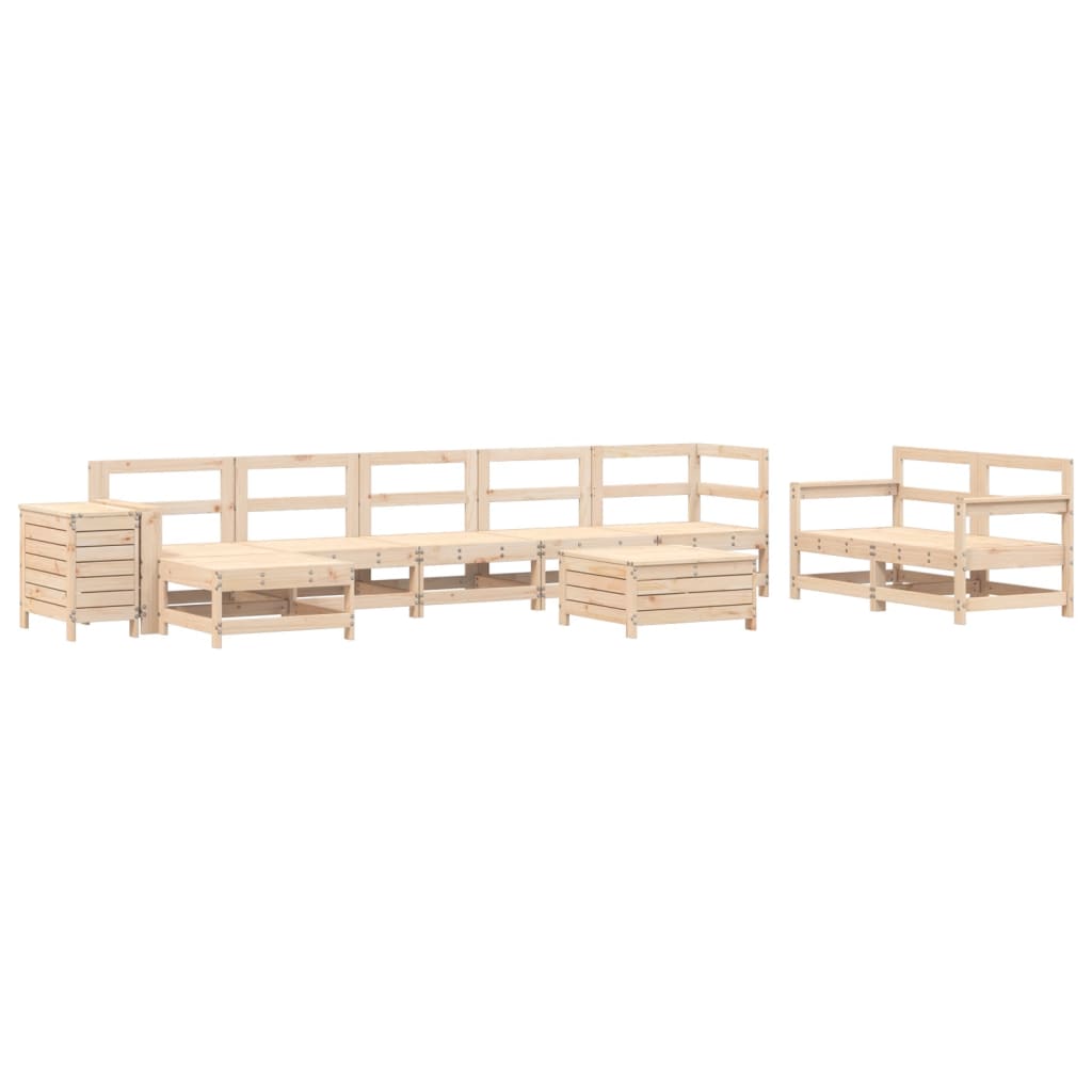 vidaXL 10-tlg. Garten-Sofagarnitur Massivholz Kiefer