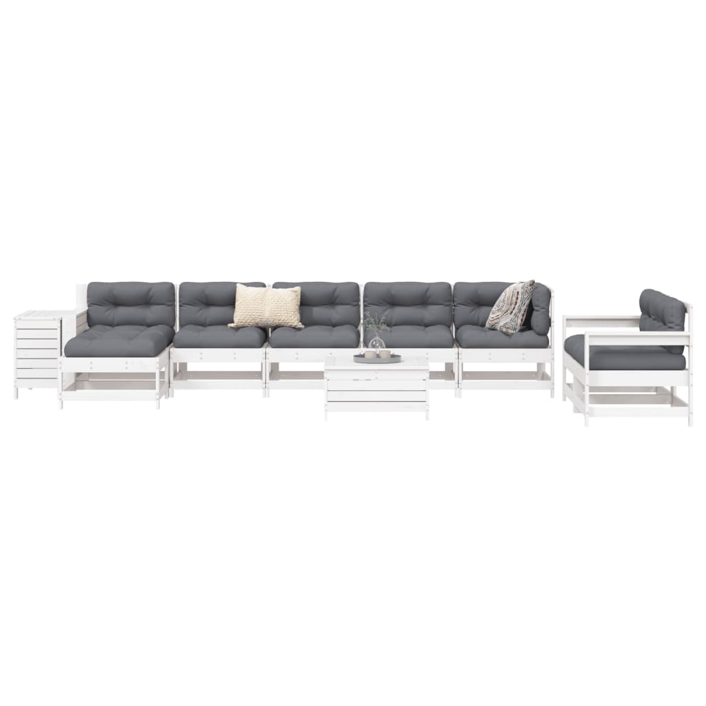 vidaXL 10-tlg. Garten-Sofagarnitur Massivholz Kiefer