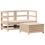 vidaXL 3-tlg. Garten-Sofagarnitur Massivholz Kiefer