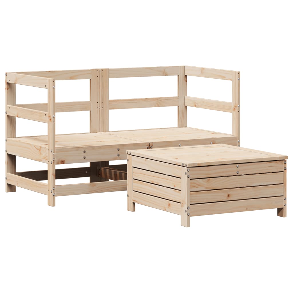 vidaXL 3-tlg. Garten-Sofagarnitur Massivholz Kiefer