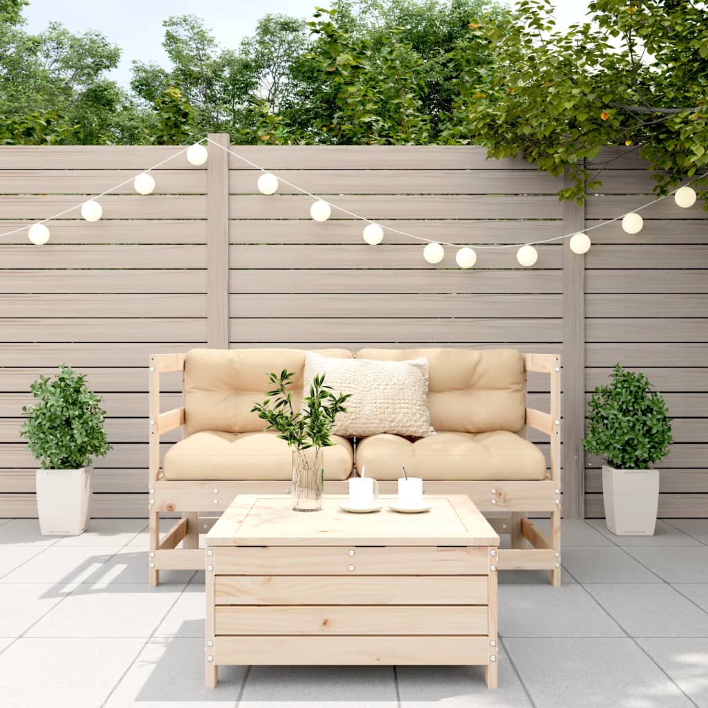 vidaXL 3-tlg. Garten-Sofagarnitur Massivholz Kiefer