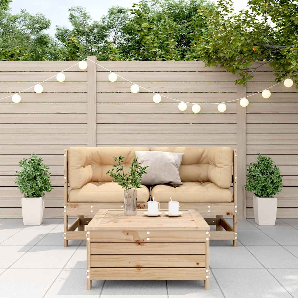 vidaXL 3-tlg. Garten-Lounge-Set mit Kissen Massivholz Kiefer
